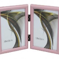 Ф/рамка вертик 1302-183розов 2фото15*21  пластик (30)