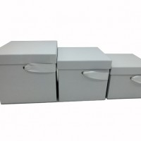 Набор коробок из 3шт квадрат с лентой 17*17*15//15*15*13//13*13*11см