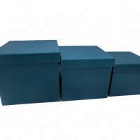 Набор коробок из 3шт квадрат с лентой 17*17*15см/15*15*13/13*13*11