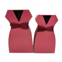 !!АКЦИЯ!Набор коробок подар из 2шт картон Платье корал cm W9714(18)