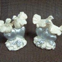 Фигурка декорат "Пара голубей "  5.5x5.5x3 cm  полистоун097(1200)