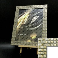 Рамка пластик40*60 (4710-195)сереб КЛЕТКА(10) 45мм