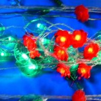 Гирлянда декоративная ЦВЕТЫ 28 светодиодных ламп(60)от сети220В