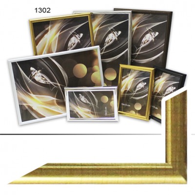 Рамка пластик А6 10*15(1302-139)золото(55)